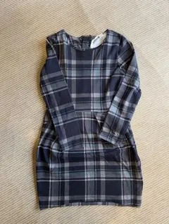 H&M チェック柄 長袖ワンピース 120-130cm