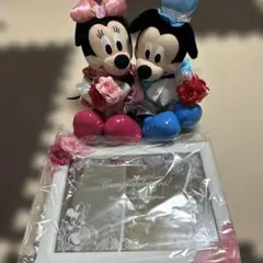 ウェディングミッキーとミニーぬいぐるみ、プレートのセット