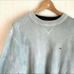 【下北古着屋購入】TOMMY HILFIGER 後染めライトブルー セーター