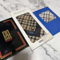 DAKS ハンカチセット チェック柄 3枚 まとめ売り 新品未使用 箱付き