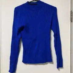 ニット長袖セーター 青