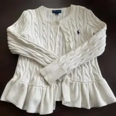 Ralph Lauren ホワイトケーブル編みカーディガン