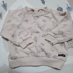 プチマイン 恐竜ダイナソー ベージュ トレーナー 長袖