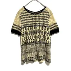 GEORGES RECH 半袖Tシャツ ベージュ/黒　36 日本製　イトキンのサムネイル