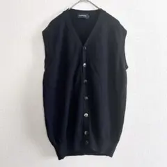 ニューヨーカー　メンズ　ニットベスト　カーディガン　上着　羽織り　M 黒
