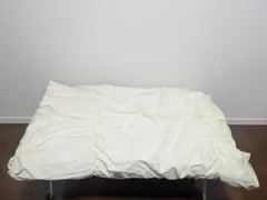 クリーム色の掛け布団　シングル　洗える　防ダニ抗菌加工　ホコリが出にくい布団