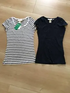 新品！H&M！ボーダー柄半袖Tシャツ  レディースxs