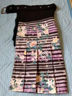 送料込　gouk　難有り　和柄プリーツ付きのウエストバック