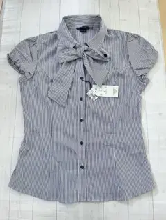【MIDORI.K PLAN】新品・未使用　半袖シャツ　リボン　パフスリーブ　L