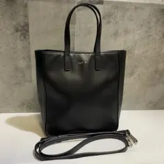 【極美品】agnes b. 　スムースレザー　ショルダーバッグ　ブラック