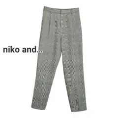niko and... グレンチェック柄 テーパードパンツ M L