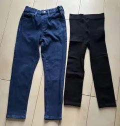 ユニクロデニムストレッチパンツとヒートテックスパッツセット120