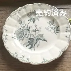 【美品】 フランスアンティーク 花リム ディナープレート ショワジールロワ窯 フランスアンティーク 花リム ディナープレート