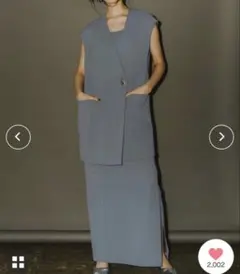 アンドレスド back sheer gilet setup dress ブルーS