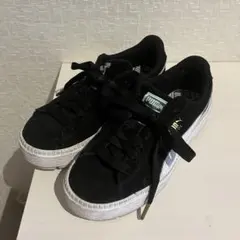puma スウェードブラック 厚底スニーカー