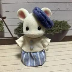 水色　ストライプ　ワンピース　シルバニアファミリー　服