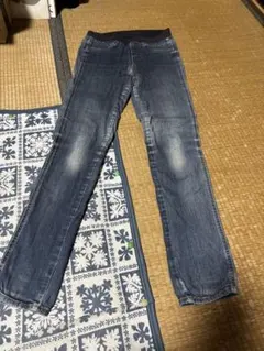 UNIQLO スキニーデニム ダークブルー ゴムバンド付き