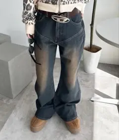 ヒップロゴオーバーダイデニム