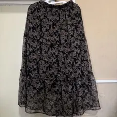 롱 스커트 * GU * 지유 * 작은 꽃 무늬 * 플레어 스커트