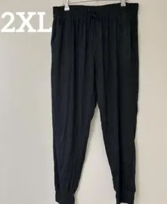 オススメ❣️ブラック[2XL] ジョガーパンツ ウエストゴム　ボトムス　黒　楽ちん