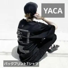【YACA】バックプリントTシャツ ブラック ユニセックス メンズ レディース