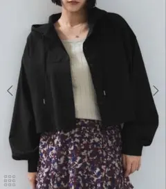 新品　vis フード付きクロップドシアーシャツ