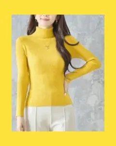 ♣マスタードイエローリブカットソー