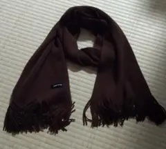 【COMME CA ISM】フリンジマフラー（ブラウン）