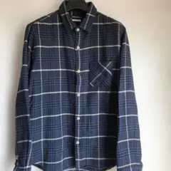 ciao.indenture ウインドペンチェックネルシャツネイビーMサイズ