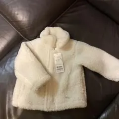 新品未使用　プティマイン　アイボリー ジャケット もこもこ　ボア　S