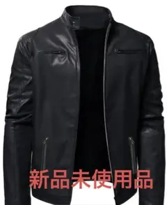 ライダースジャケット　PUレザー　メンズ　JP:Ｌサイズ　ブラック　新品