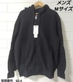 【新品タグ付き】フリースジップパーカー ブラック Mサイズ フード付き ゆったり