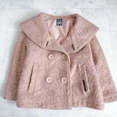 【R.L.W.】ラグドウェイズ キッズ コート ブークレ ピンク ショートコート