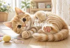 茶トラ子猫 デジタルアート イラスト