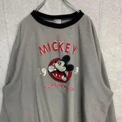 ディズニーストア　ミッキーマウス　キャラクター刺繍　フリーススウェット 2XL