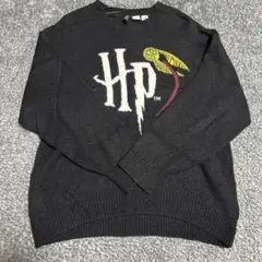 ハリーポッター ロゴ ニットセーター 黒 長袖