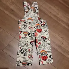 LOVE REVOLUTION パンダプリントオーバーオール 90cm