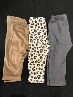 ベビー用レギンス3点セット（ベージュ・ヒョウ柄・グレー）