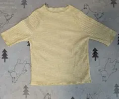 Samansa Mos2 blue ボーダーTシャツ フリーサイズ 半袖