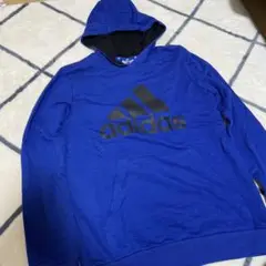 adidas フード付きパーカー 青