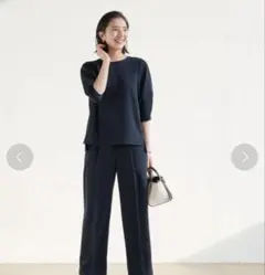 【美品】グリーンレーベルリラクシング セットアップ 黒 サラフール ストレッチ セール】サラフール テーラード ジャケット -マシン