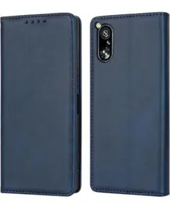 X peria５V ビンテージブルー　手帳型ケース スタンド機能付き