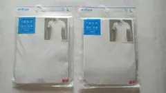 ユニクロ　エアリズムデオドラントメッシュVネックT2枚セット　L　ホワイト　新品