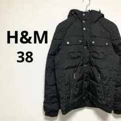 エイチアンドエム メンズ アウター ジャケット フード 黒 ブラック 防寒 38