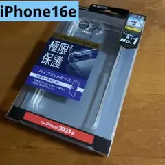 iPhone16e ハイブリッドケース メタルステッカー付 カバー クリア