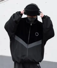 Perushu ベロアミックストラックジャケット