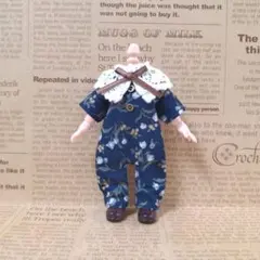 オビツ11服　草花柄オールインワン・付け襟セット　ねんどろいどどーる