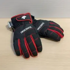 DESCENTE ジュニアスキーグローブ 黒/赤 キッズ手袋