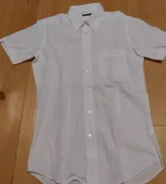 ホワイト 半袖ドレスシャツ 胸ポケット付き