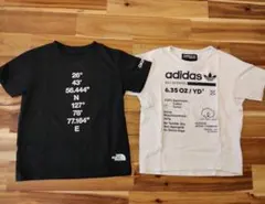 【130cm】adidas、ノースフェイス、2枚セット